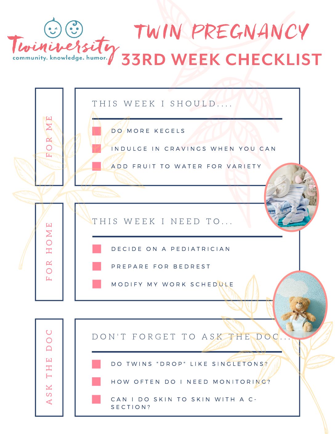 Click Here For A Free Printable Checklist For Your 33rd Week Of Twin 