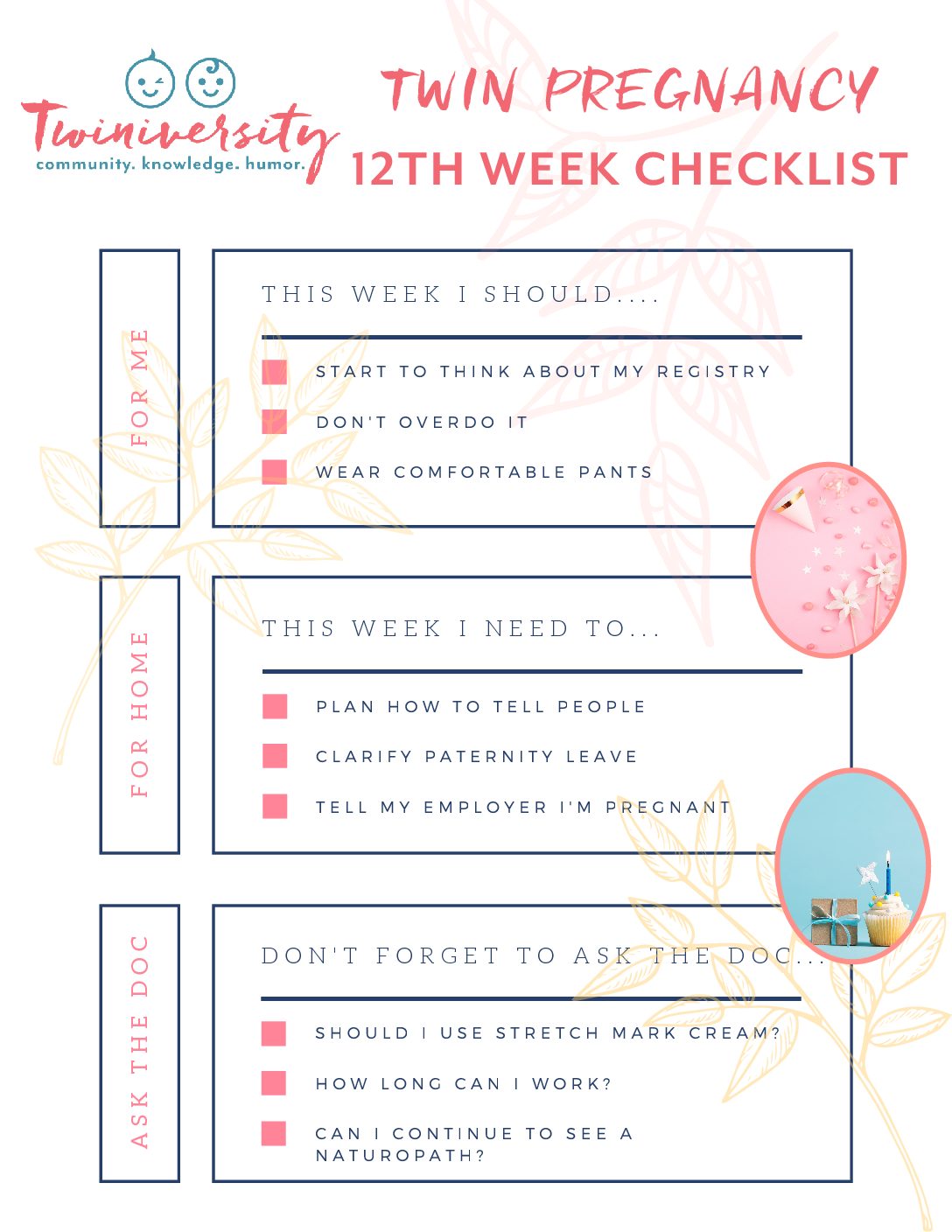 Click here for a FREE printable checklist for your 12th week of twin ...