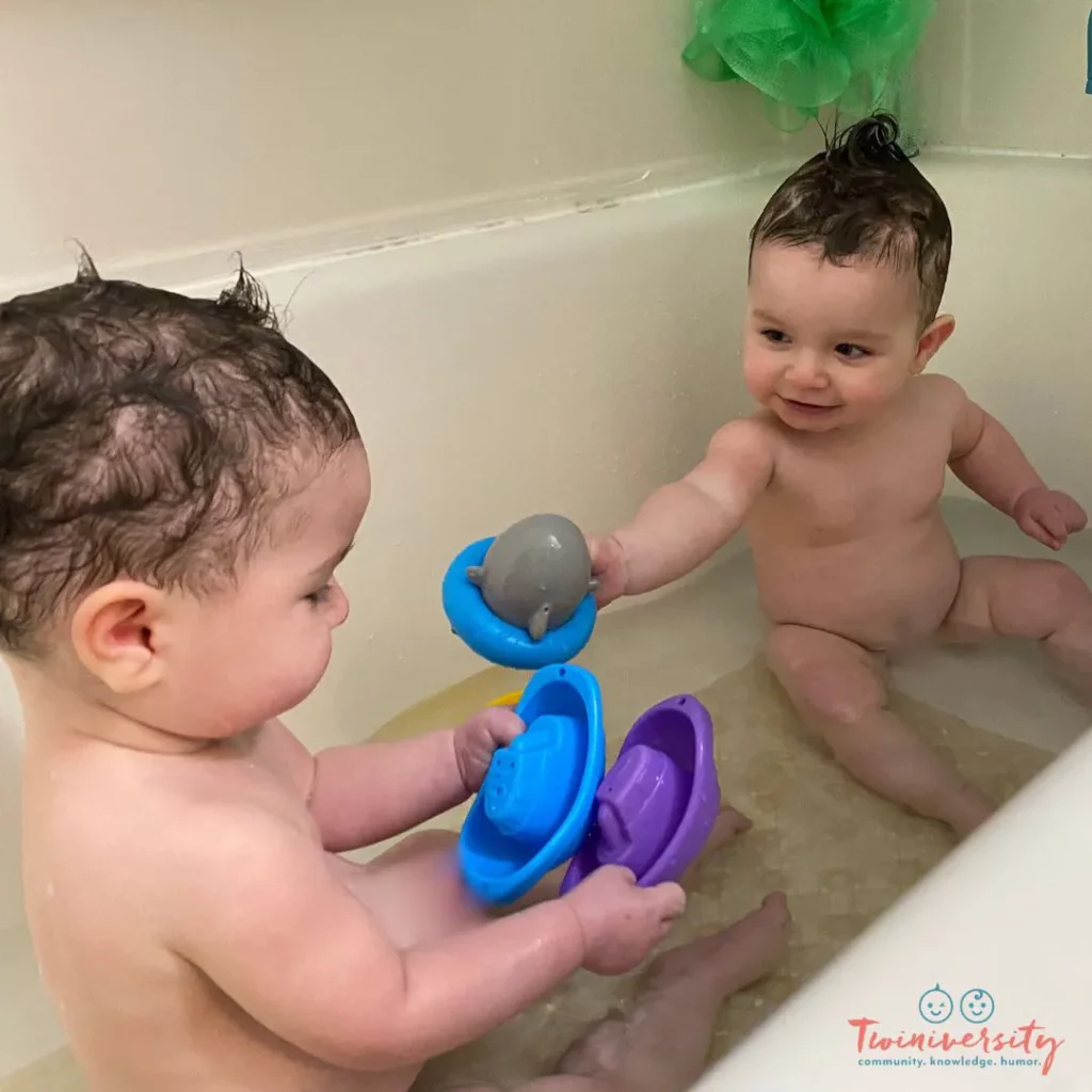 Use a slip proof mat for bath time safety