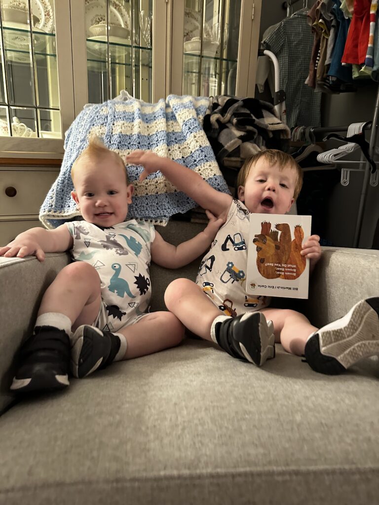 fraternal twins reading for twin bonding