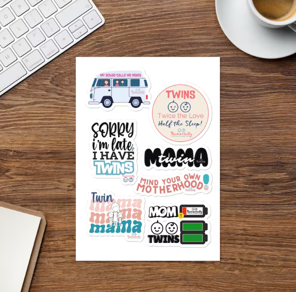 twin mom stickers - great idea for twin mom gift