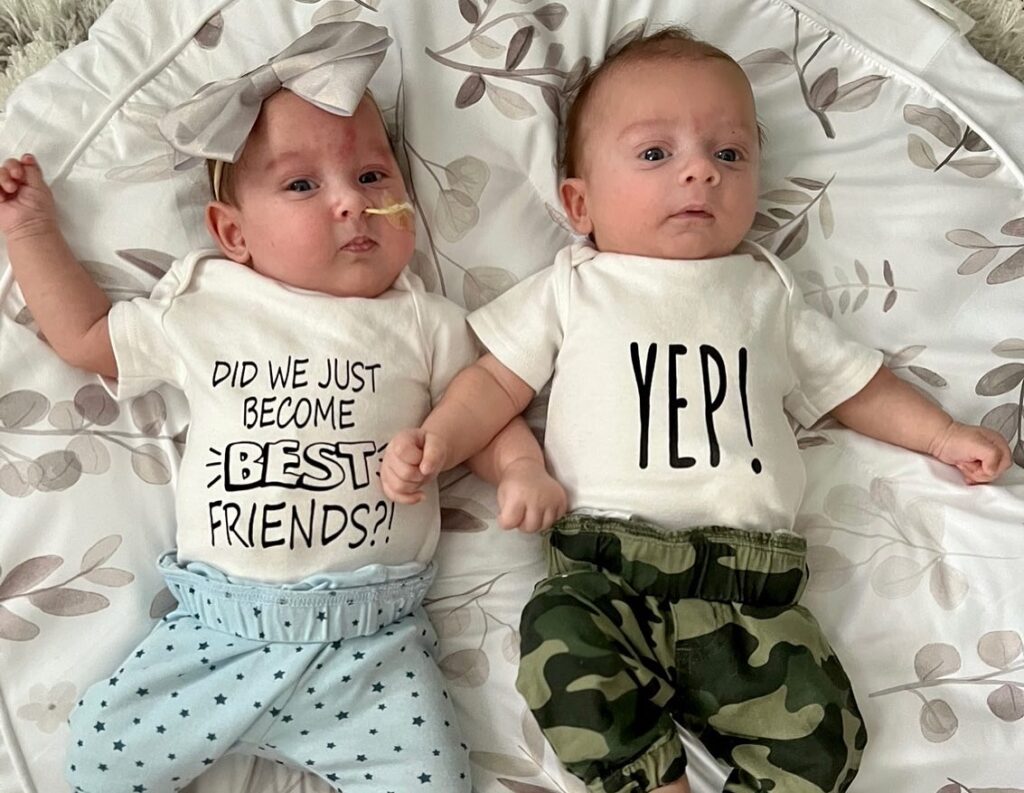 coordinating preemie twin outfits