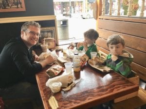 dining out with twins