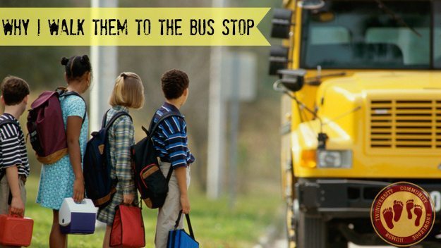 Why I Walk My Older Kids to the Bus Stop - Twiniversity