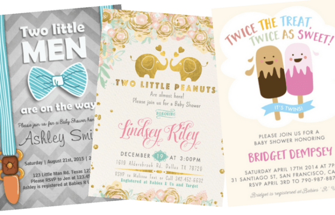 The Best Twins Baby Shower Invites | Twiniversity #1 Parenting Twins Site